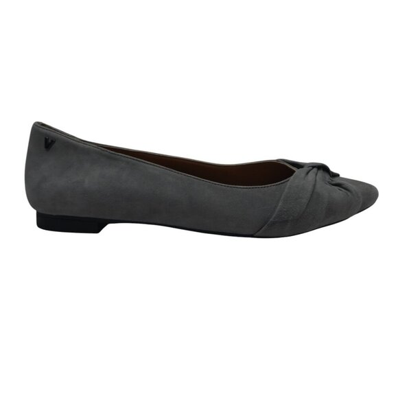Vionci Gramercy Gray Leather Pointed Toe Ballet Flats Womens 9 - Picture 2 of 14